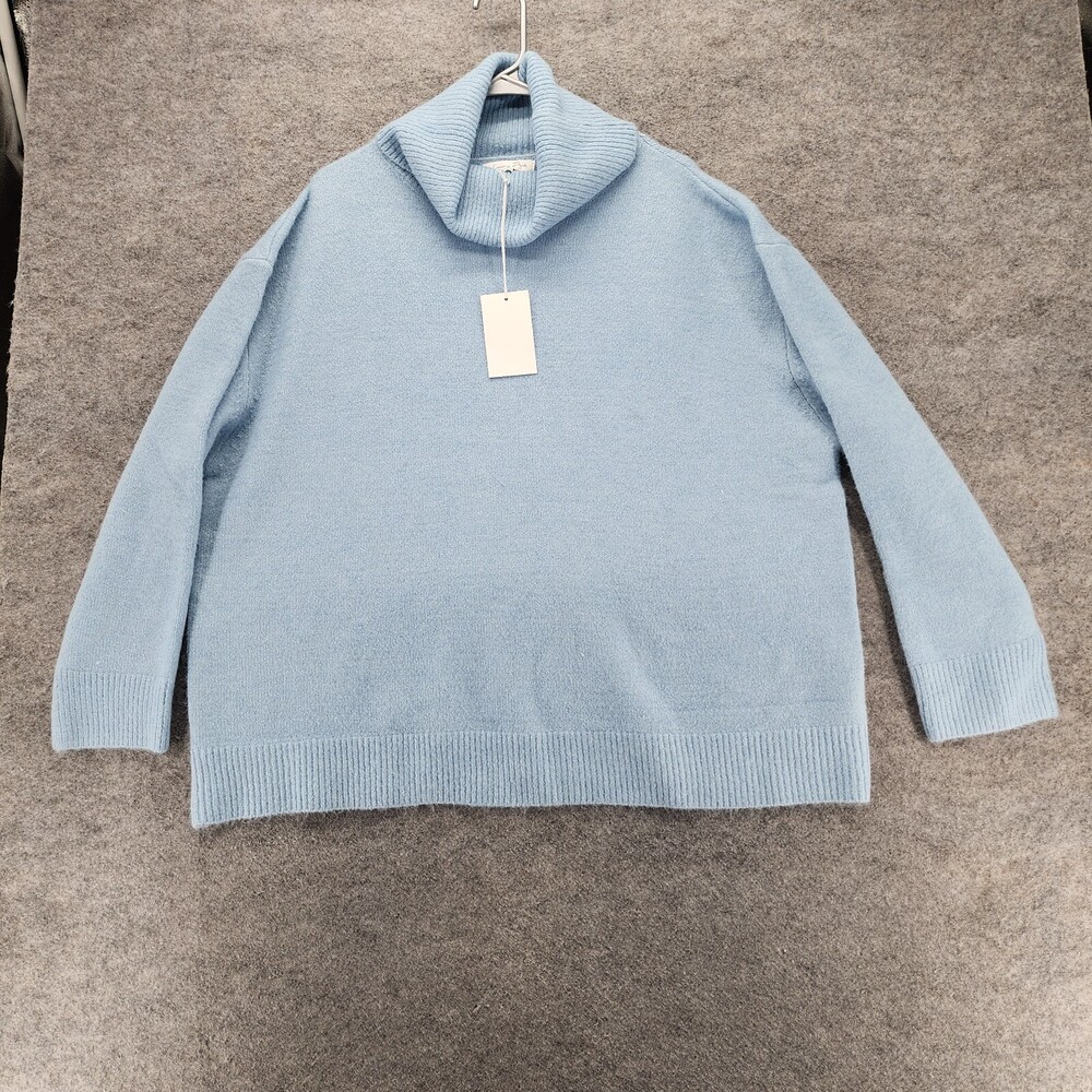 Emory Park Sweatshirt Womens Medium Turtleneck Long Sleeve Blue